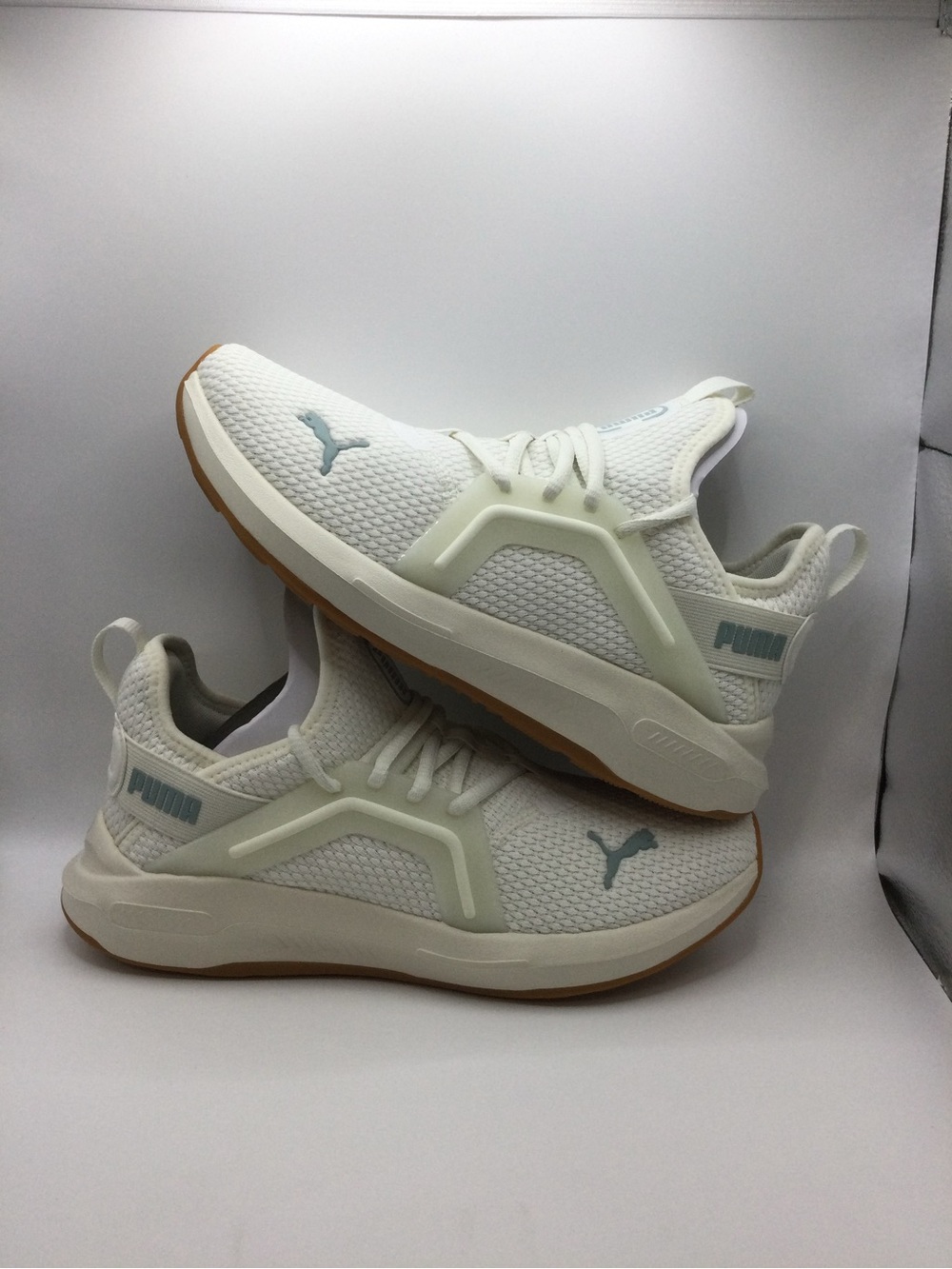Puma White Knit Slip-On Sneakers with Gum Outsole - Picture 3 of 8